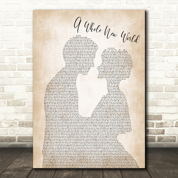 Coasts Oceans Man Lady Bride Groom Wedding Song Lyric Print