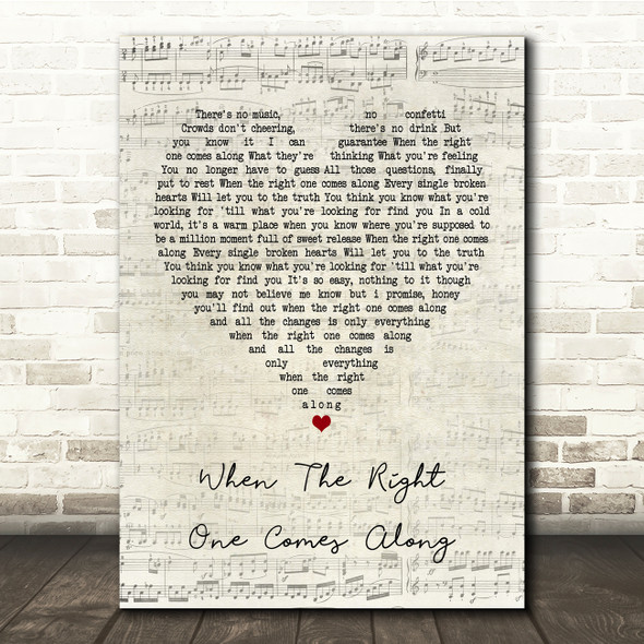 Clare Bowen & Sam Palladio When The Right One Comes Along Script Heart Lyric Print