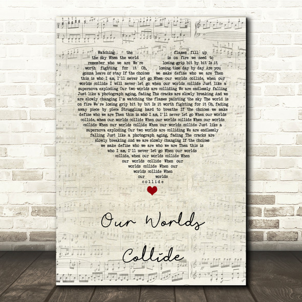 Dead By April Our Worlds Collide Script Heart Song Lyric Print