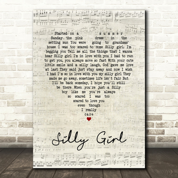 Descendents Silly Girl Script Heart Song Lyric Print