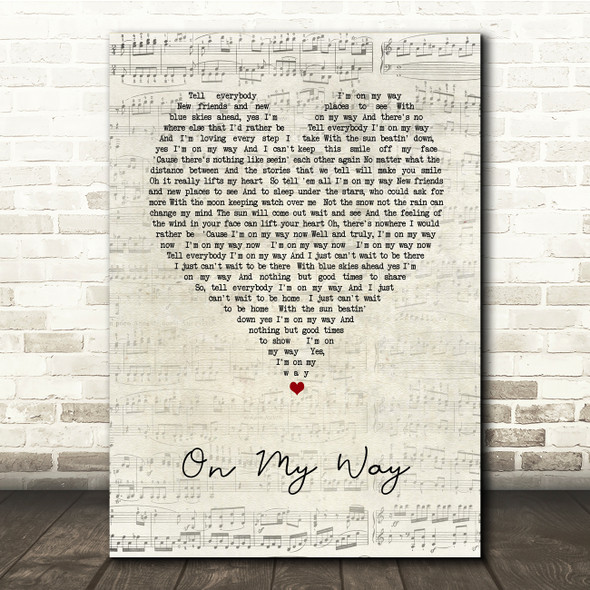 Phil Collins On My Way Script Heart Song Lyric Print