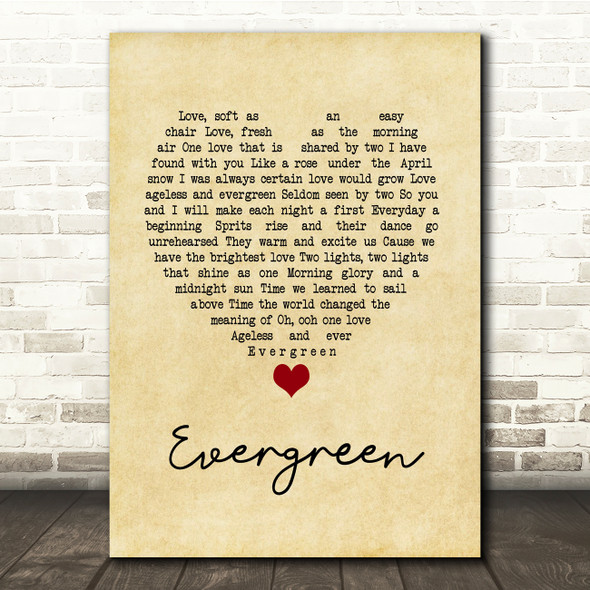 Luther Vandross Evergreen Vintage Heart Song Lyric Print