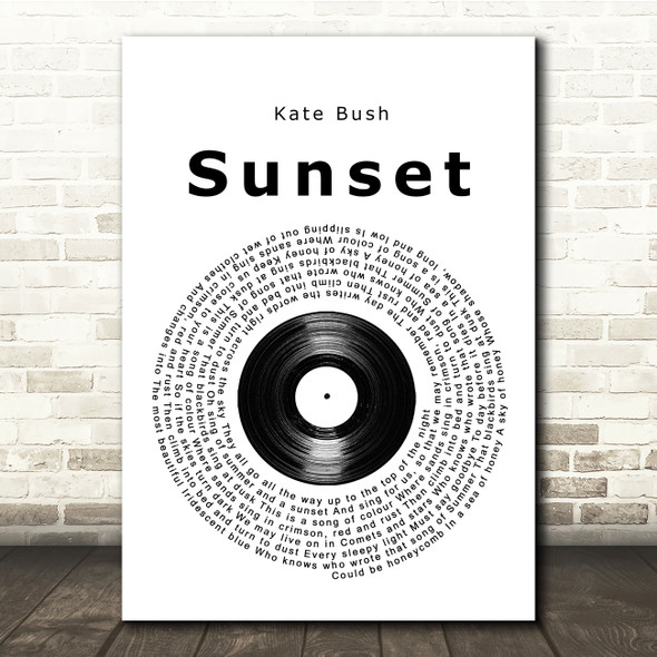Kate Bush Sunset Vinyl Record Song Lyric Print