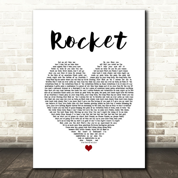 Beyoncé Rocket White Heart Song Lyric Print
