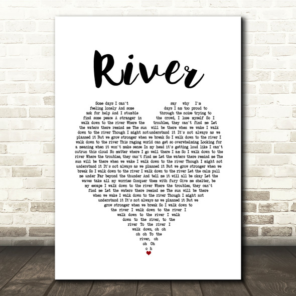 Josh Groban River White Heart Song Lyric Print