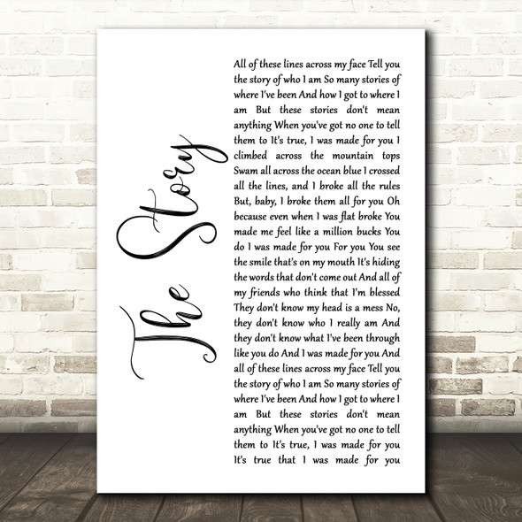 Brandi Carlile The Story White Script Song Lyric Print