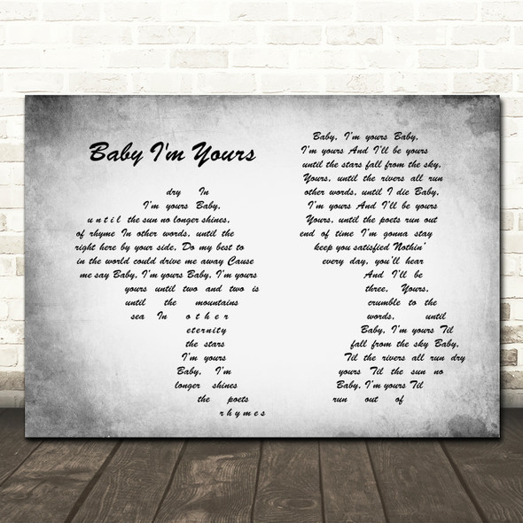 Arctic Monkeys Baby I'm Yours Man Lady Couple Grey Song Lyric Quote Print