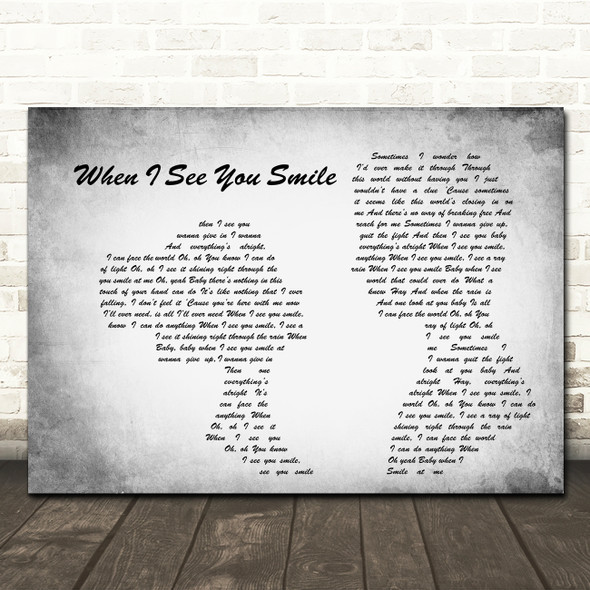 Bad English When I See You Smile Man Lady Couple Grey Song Lyric Quote Print