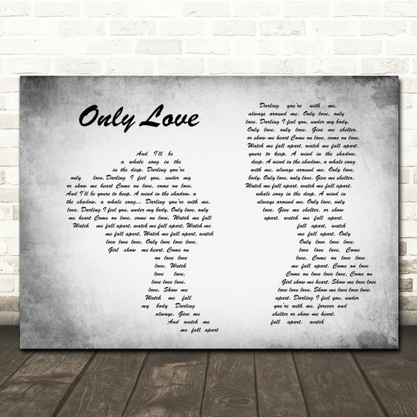 Ben Howard Only Love Man Lady Couple Grey Song Lyric Print