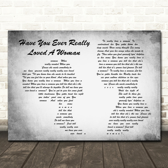 Bryan Adams Have You Ever Really Loved A Woman Man Lady Couple Grey Song Print