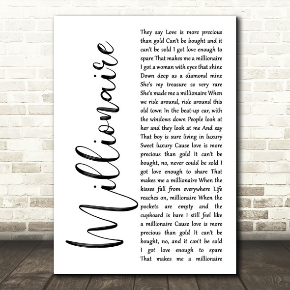 Chris Stapleton Millionaire White Script Song Lyric Print