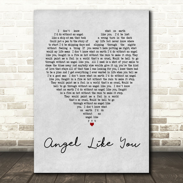 Eli Young Band Angel Like You Grey Heart Song Lyric Quote Print