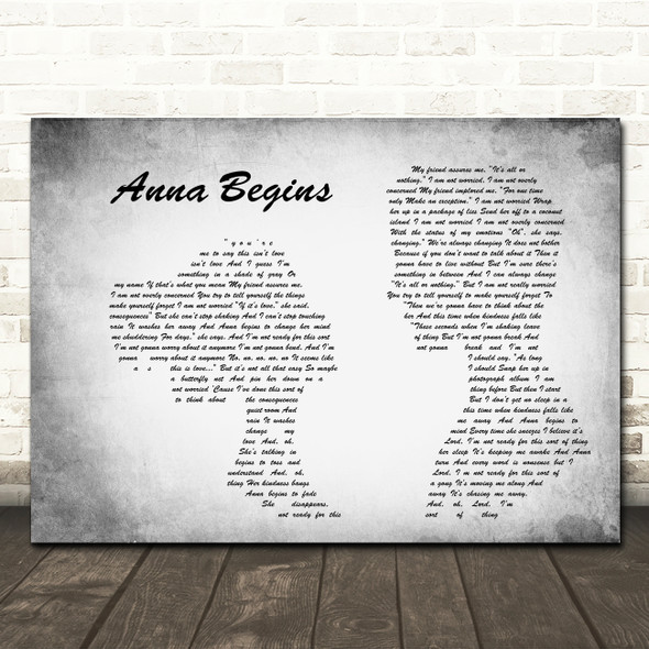 Counting Crows Anna Begins Man Lady Couple Grey Song Lyric Quote Print