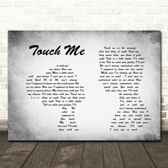Dj Rui Da Silva Touch Me Man Lady Couple Grey Song Lyric Print
