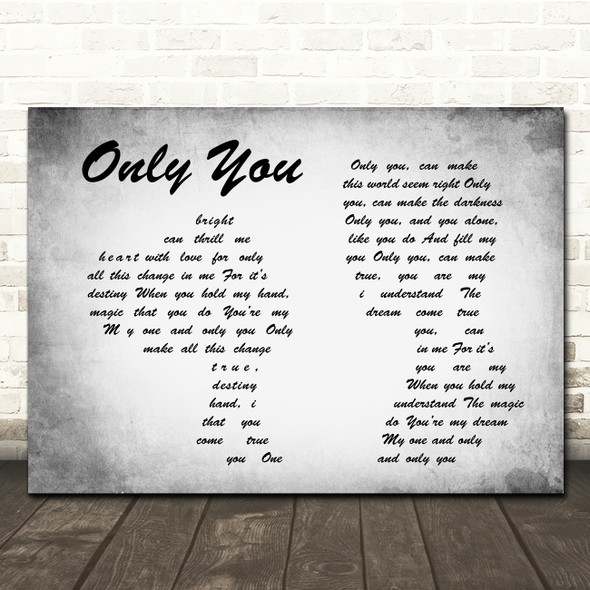 Elvis Presley Only You Man Lady Couple Grey Song Lyric Quote Print