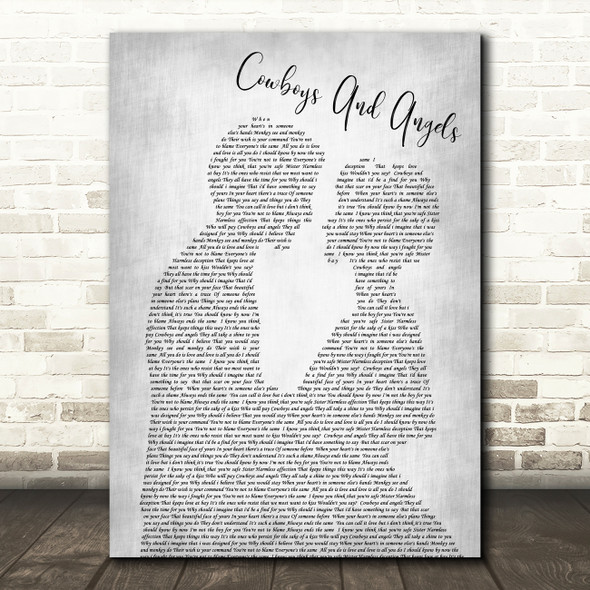 George Michael Cowboys And Angels Man Lady Bride Groom Wedding Grey Song Print