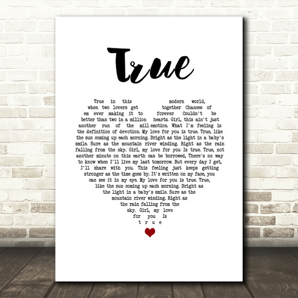 George Strait TRUE White Heart Song Lyric Print