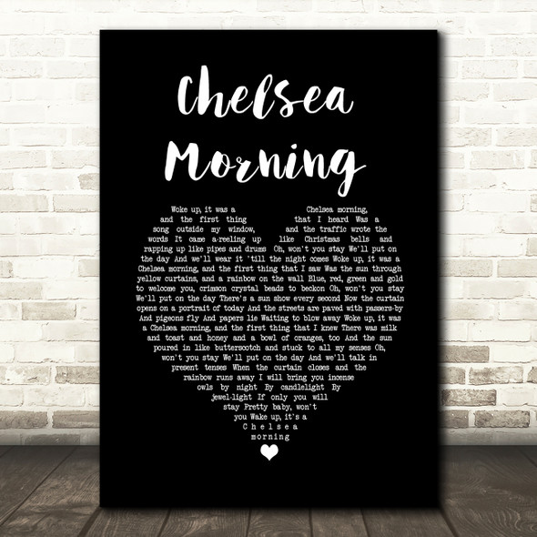 Joni Mitchell Chelsea Morning Black Heart Song Lyric Print