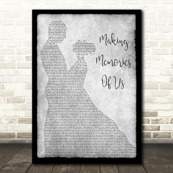 Keith Urban Making Memories Of Us Man Lady Dancing Grey Song Lyric Print