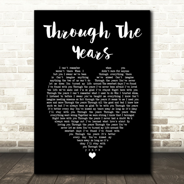 Kenny Rogers Through The Years Black Heart Song Lyric Print