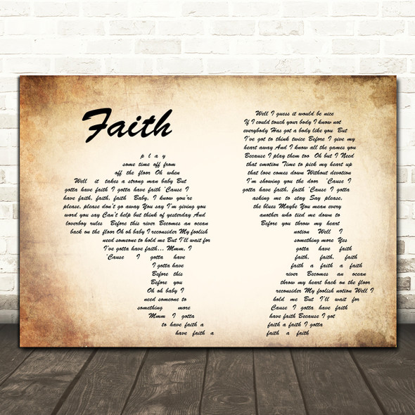 George Michael Faith Man Lady Couple Song Lyric Quote Print