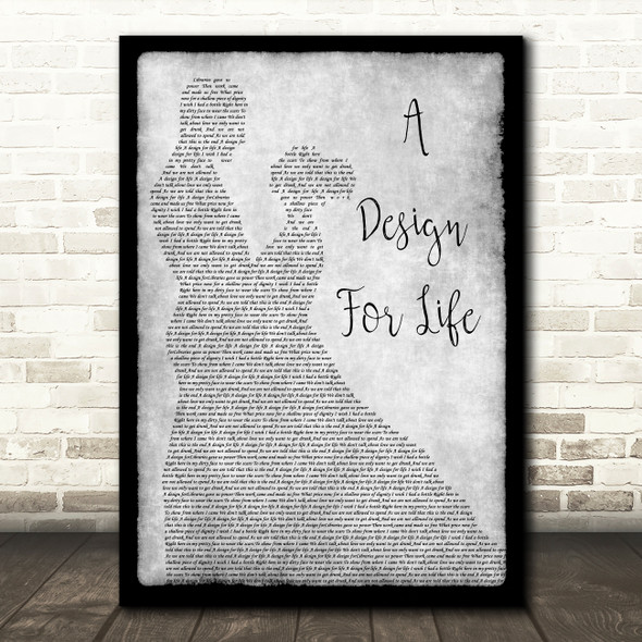 Manic Street Preachers A Design For Life Man Lady Dancing Grey Song Lyric Print