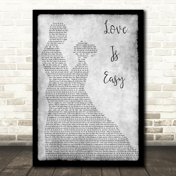 McFly Love Is Easy Grey Man Lady Dancing Song Lyric Print