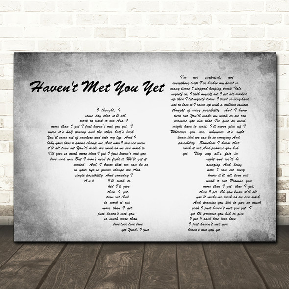 Michael Buble Haven't Met You Yet Man Lady Couple Grey Song Lyric Quote Print