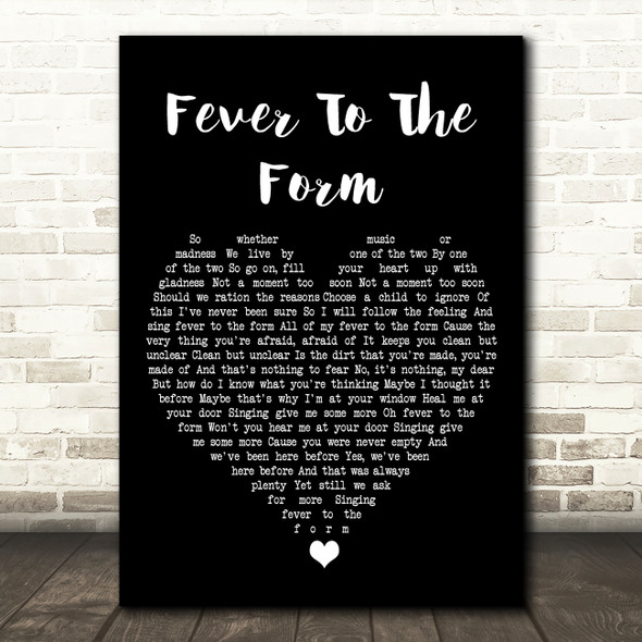Nick Mulvey Fever To The Form Black Heart Song Lyric Print