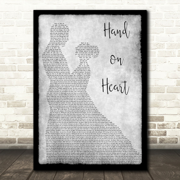 Olly Murs Hand on Heart Grey Man Lady Dancing Song Lyric Print