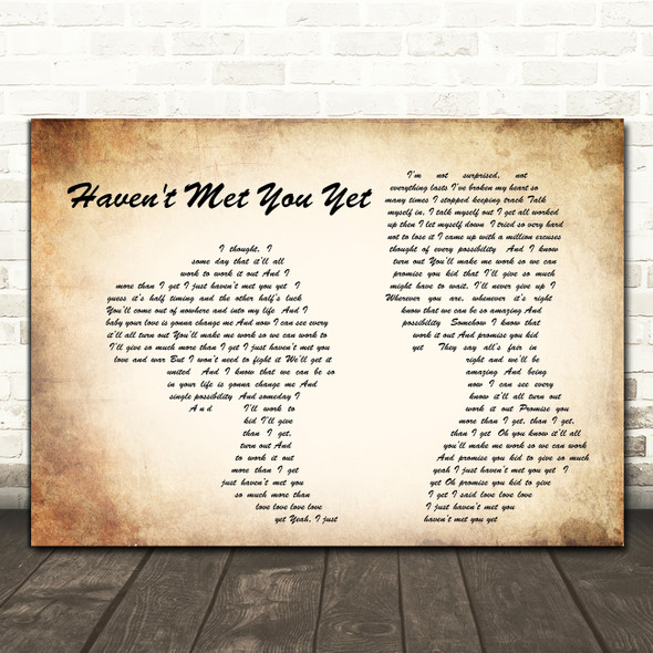 Michael Buble Haven't Met You Yet Man Lady Couple Song Lyric Quote Print