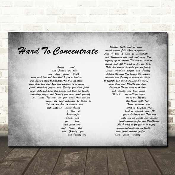 Red Hot Chili Peppers Hard To Concentrate Man Lady Couple Grey Song Lyric Print