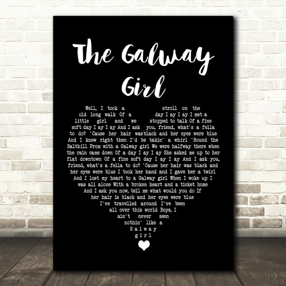 Sharon Shannon The Galway Girl Black Heart Song Lyric Print