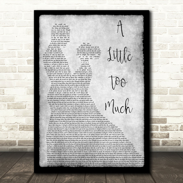 Shawn Mendes A Little Too Much Grey Song Lyric Man Lady Dancing Quote Print