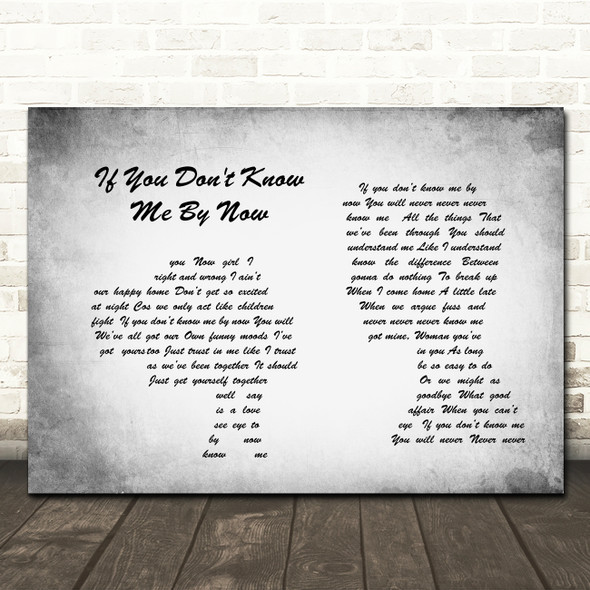 Simply Red If You Don't Know Me By Now Man Lady Couple Grey Song Lyric Print