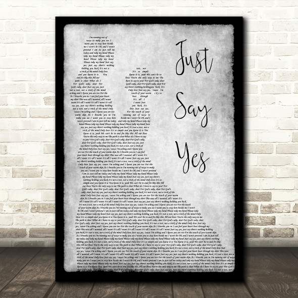 Snow Patrol Just Say Yes Man Lady Dancing Grey Song Lyric Quote Print