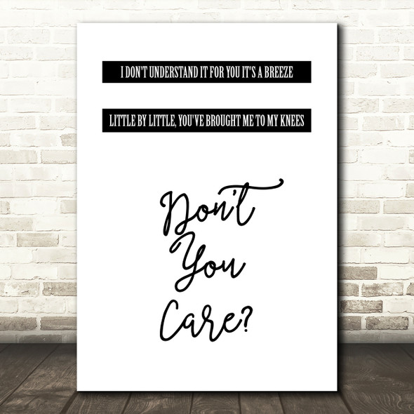 George Michael A Different Corner Care Song Lyric Quote Print