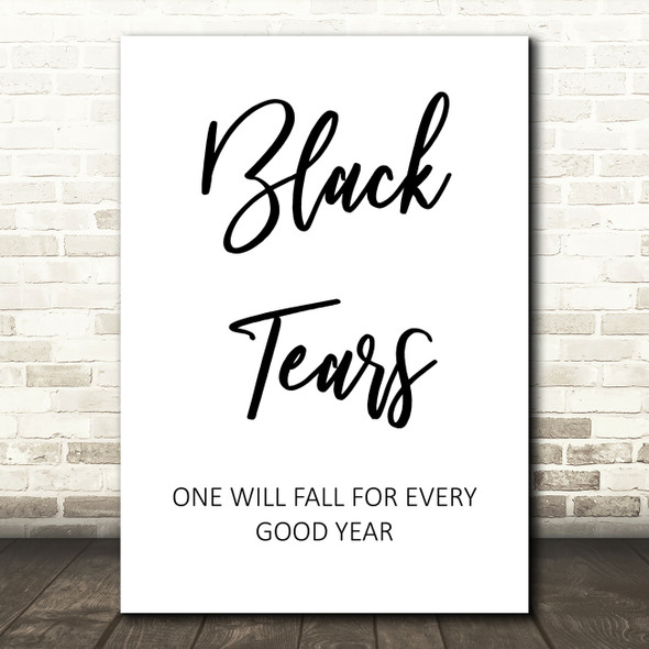 Imelda May Black Tears Song Lyric Quote Print