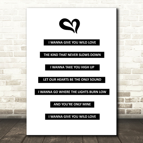 James Bay Wild Love Song Lyric Print