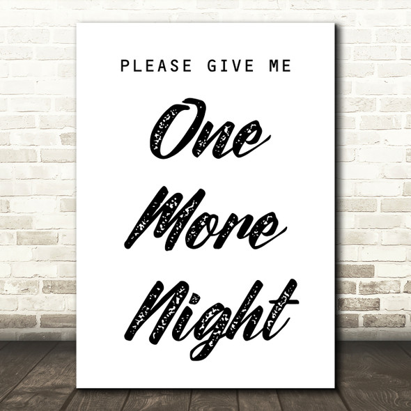 Phil Collins One More Night Song Lyric Quote Print