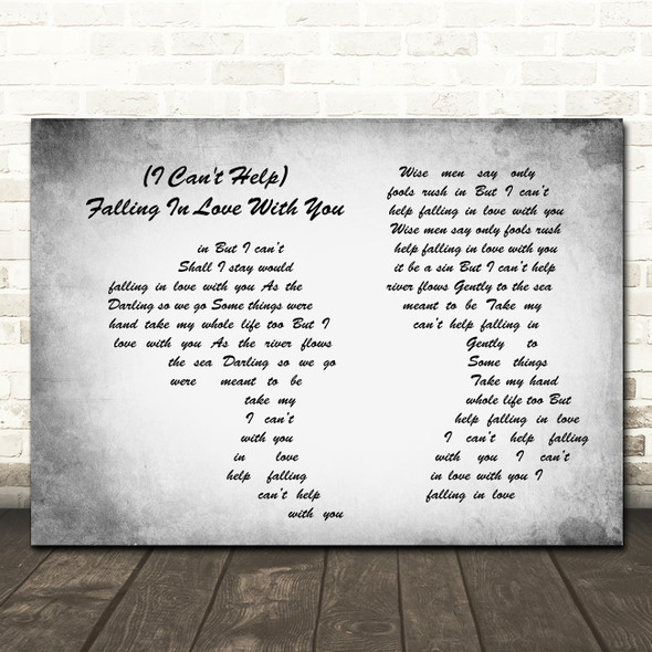 UB40 (I Can't Help) Falling In Love With You Man Lady Couple Grey Song Print