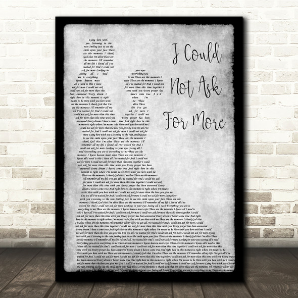 Edwin McCain I Could Not Ask For More Grey Man Lady Dancing Song Lyric Quote Music Print