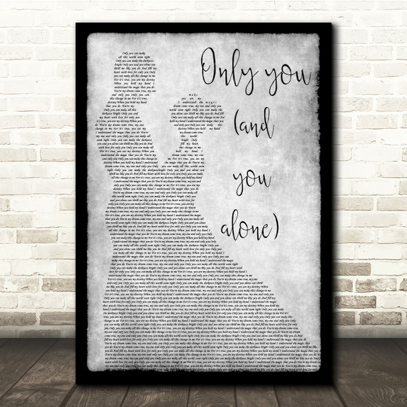 The Platters Only you (and you alone) Grey Man Lady Dancing Song Lyric Quote Music Print