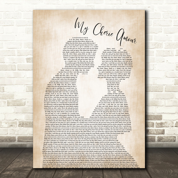 Stevie Wonder My Cherie Amour Man Lady Bride Groom Wedding Song Lyric Quote Music Print