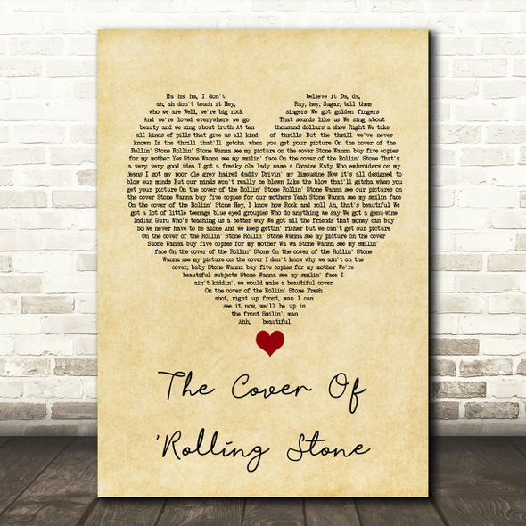 Dr. Hook The Cover Of 'Rolling Stone Vintage Heart Song Lyric Quote Music Print