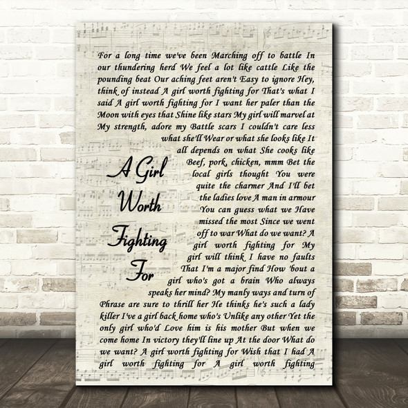 Lea Salonga A Girl Worth Fighting For Vintage Script Song Lyric Quote Music Print