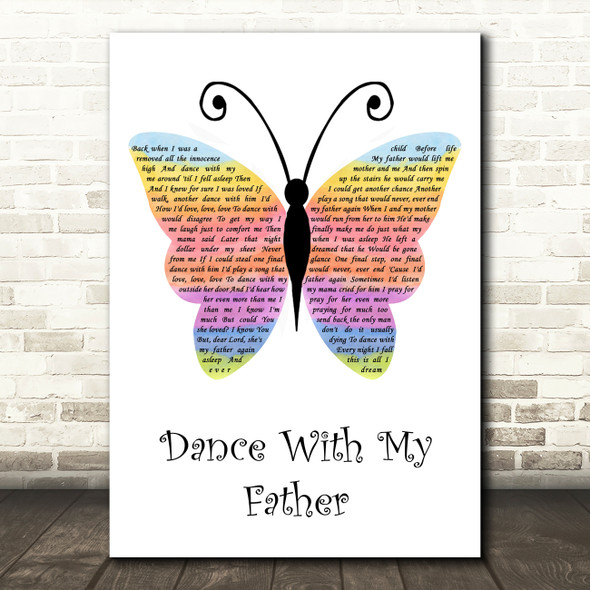 Luther Vandross Dance With My Father Rainbow Butterfly Song Lyric Quote Music Print