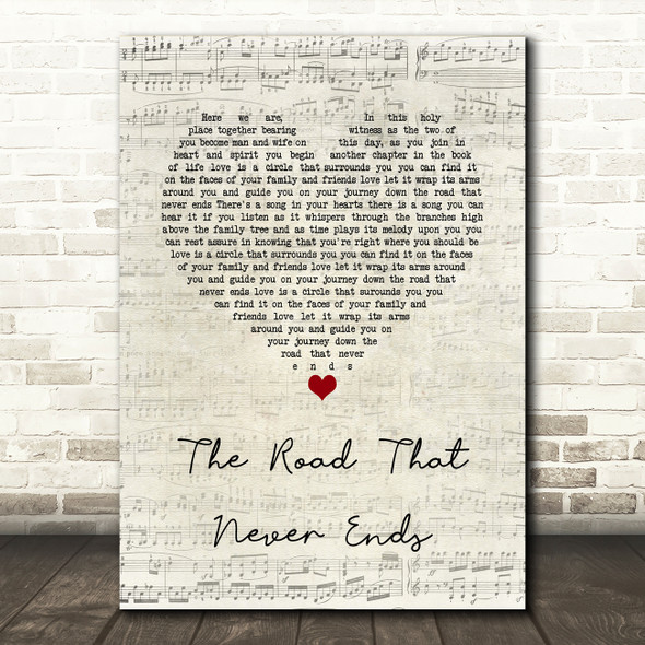 Keali'i Reichel The Road That Never Ends Script Heart Song Lyric Quote Music Print