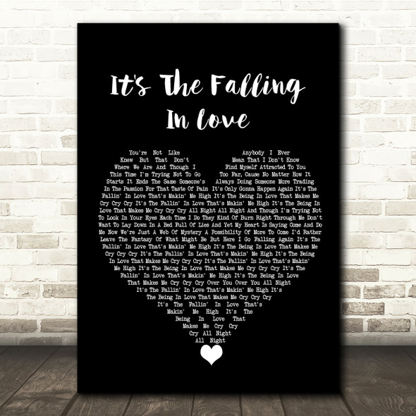 Michael Jackson It's The Falling In Love Black Heart Song Lyric Quote Music Print