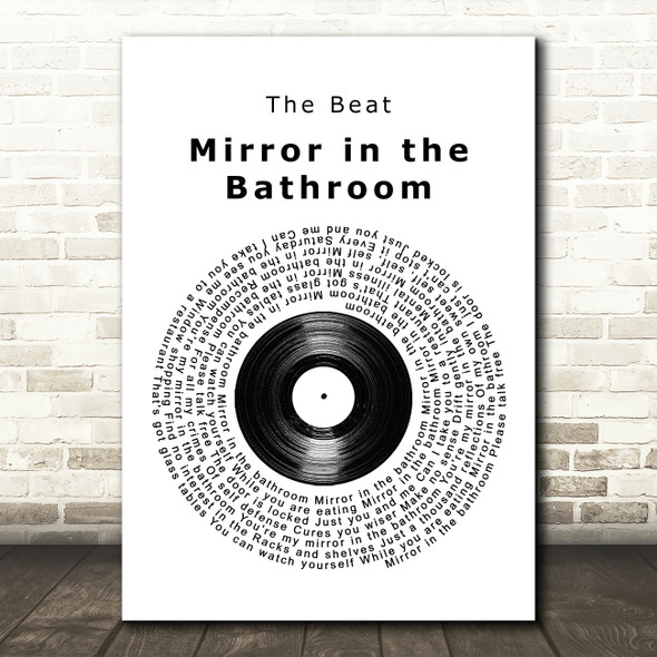 The Beat Mirror in the Bathroom Vinyl Record Song Lyric Quote Music Print